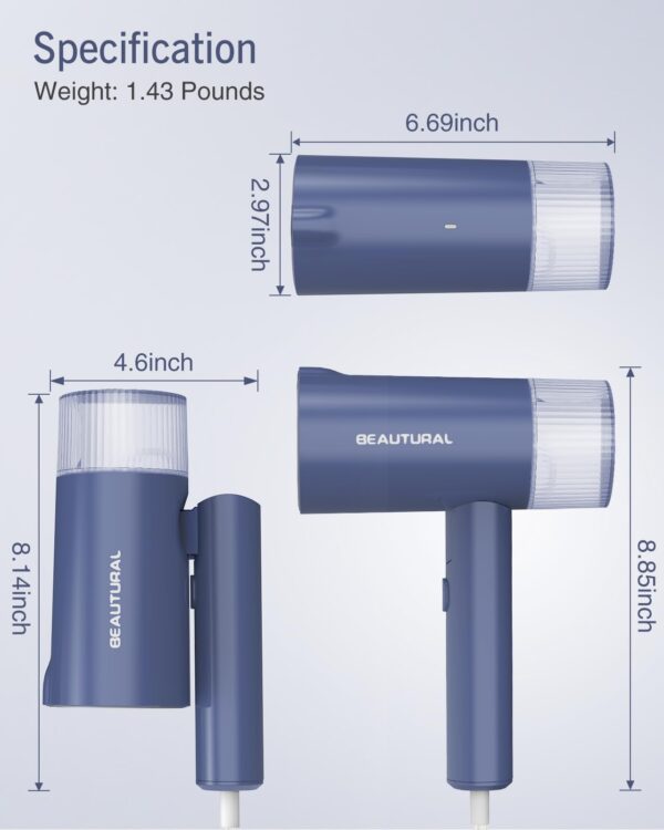 BEAUTURAL Steamer for Clothes, Foldable Handheld Clothing Wrinkles Remover for Garments, 30-Second Fast Heat-up, Portable Fabric Steamer for 120V Countries, Not for Use in 220V Such as Europe - Image 7