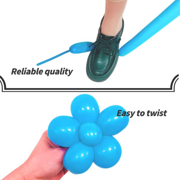 ZBYDNG Light Blue Long Balloons Premium 260 Twisting Balloons Animals Magic for Birthday Kids Wedding Party Supply 100pcs - Image 4