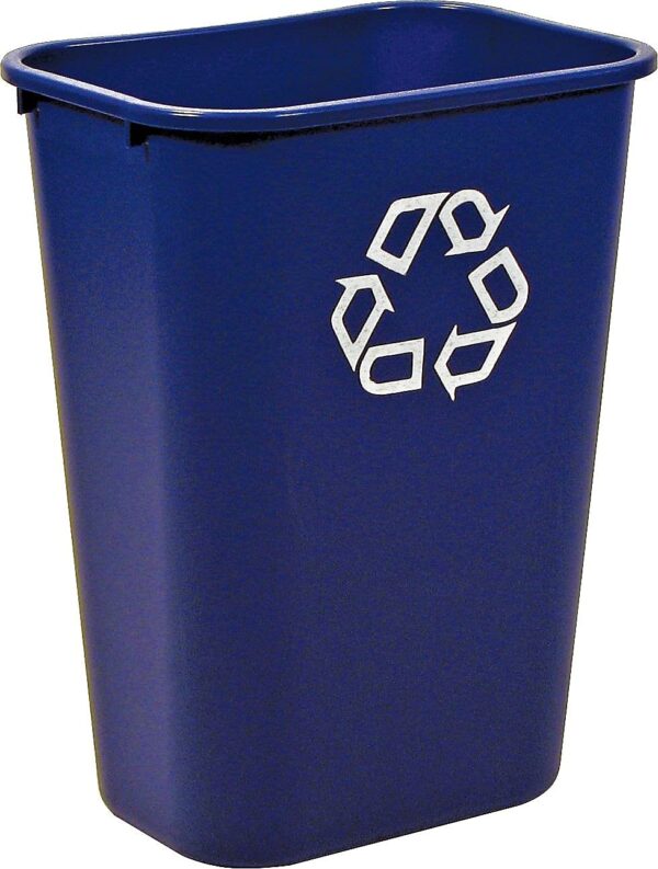 Rubbermaid Commercial Products Deskside Recycling Can, 10.25-Gallon/41-Quart, Blue Recycling Symbol, Plastic, for Bedroom/Bathroom/Office/Under Desk/Sink - Image 6