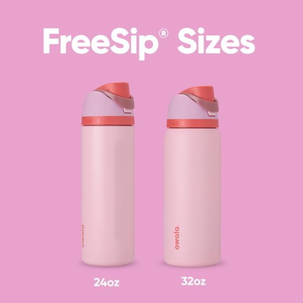 Owala FreeSip Insulated Stainless Steel Water Bottle with Straw for Sports and Travel, BPA-Free Sports Water Bottle, 32 oz, Pink, Angel Food Cake - Image 5