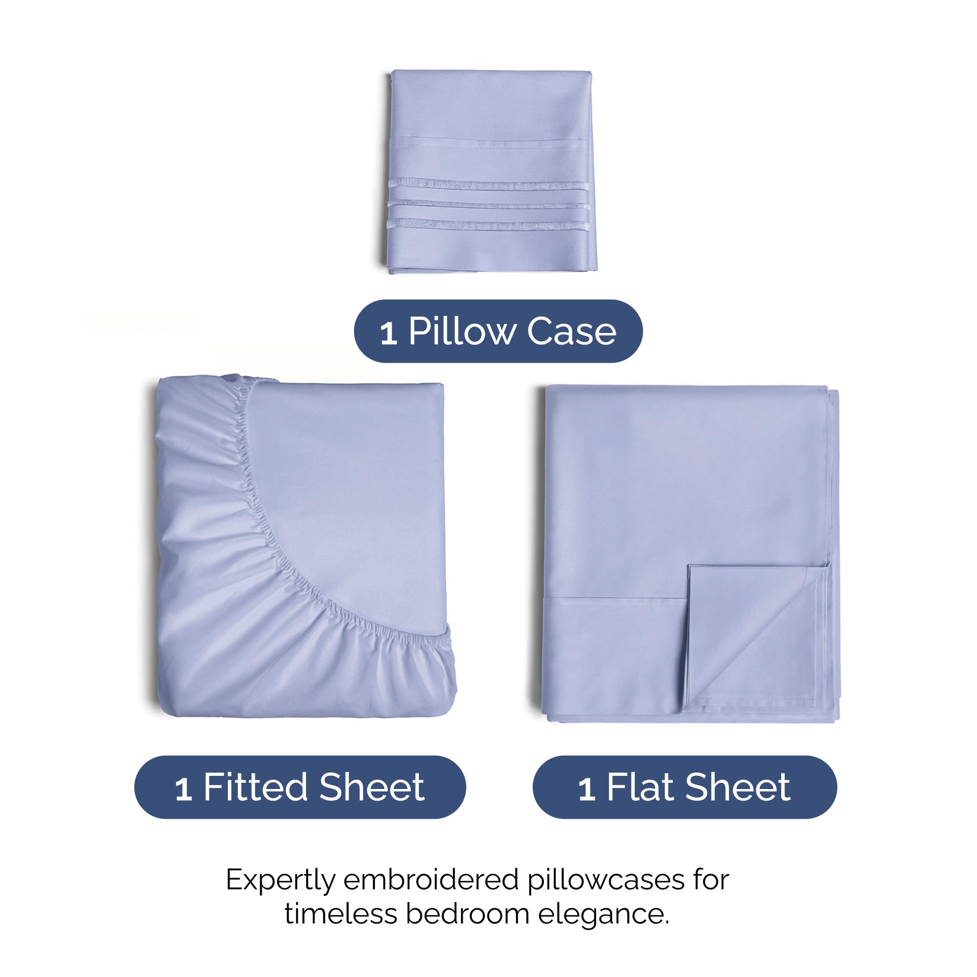 Twin XL Size 3 Piece Sheet Set - Comfy Breathable & Cooling Bed Sheets Set - Hotel Luxury Bedding for Women, Men, Kids, Teens, Boys & Girls - Deep Pockets, Soft and Wrinkle Free - Oeko-Tex - Lavender - Image 2