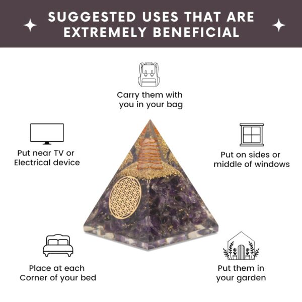 Agate Mart Amethyst Orgonite Pyramid Crystals Pyramid for Positive Energy And Meditation Yoga Positive Energy Crystal That Promotes Wealth, Prosperity and attracts Success - Image 5