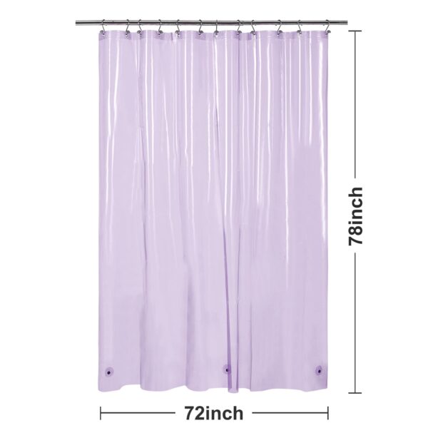 Barossa Design Clear Lavender Long Shower Curtain Liner 78" Height - 3 Magnets & Waterproof Lightweight PEVA Shower Liner for Bath Tub, PVC Free, Metal Grommets, Clear Lavender, 72x78 - Image 7
