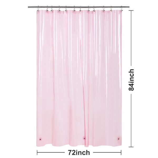 Barossa Design Extra Long Clear Pink Shower Curtain Liner with 3 Magnets - 72" x 84" XL, Waterproof PEVA Lightweight Shower Liner for Bathroom, PVC Free, Metal Grommets - Clear Pink, 72x84 - Image 7