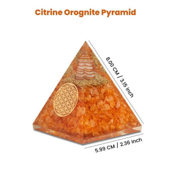 Agate Mart Citrine Orgonite Pyramids - Healing Crystals Pyramid for Positive Energy And Meditation Yoga Positive Energy Crystal That Promotes Wealth, Prosperity and attracts Success - Image 4