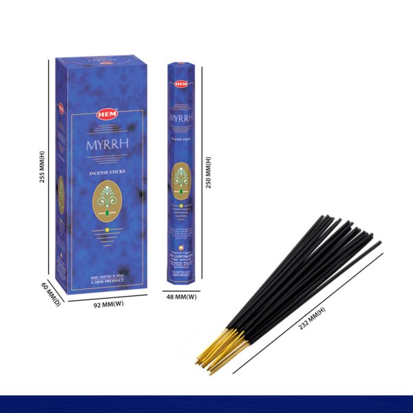 HEM Myrrh Incense Sticks - Pack of 6 - 120 count - 301g - Image 2