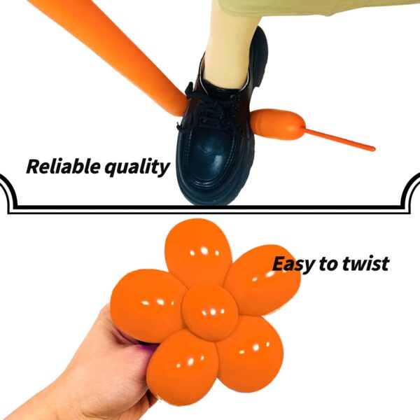 ZBYDNG Orange 260 Long Skinny Twisting Animal Balloons, Rainbow Balloons for Animal Shapes Carnival Festival Party Supplies 100pcs - Image 4