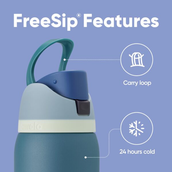 Owala FreeSip Insulated Stainless Steel Water Bottle with Straw, BPA-Free Sports Water Bottle, Great for Travel, 32 Oz, Denim - Image 4