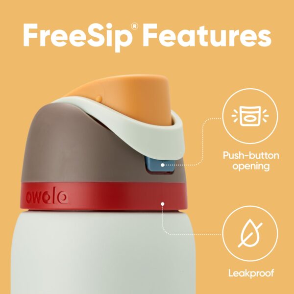 Owala FreeSip Insulated Stainless Steel Water Bottle with Straw for Sports, Travel, and School BPA-Free Sports Water Bottle, 32 oz, Boneyard - Image 3