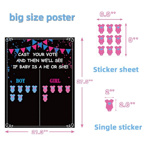 MISS FANTASY Gender Reveal Decorations - 54 Voting Gender Reveal Games Gender Reveal Ideas Boy or Girl Games Party Supplies for Gender Reveal Voting Use Gender Reveal Decor - Image 3