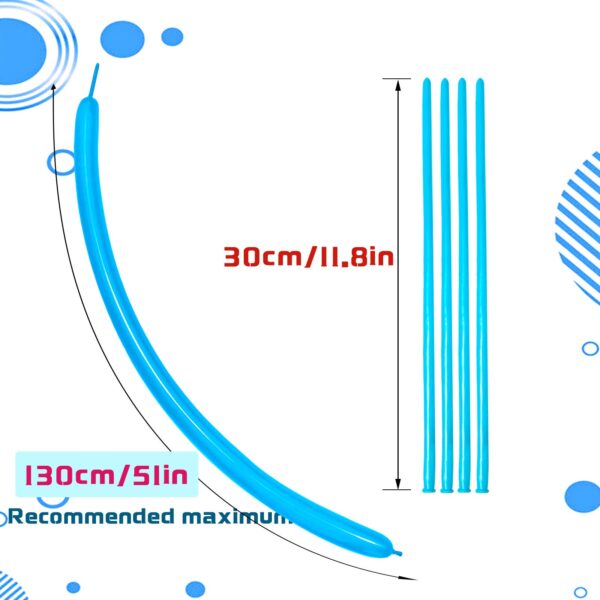 ZBYDNG Light Blue Long Balloons Premium 260 Twisting Balloons Animals Magic for Birthday Kids Wedding Party Supply 100pcs - Image 3