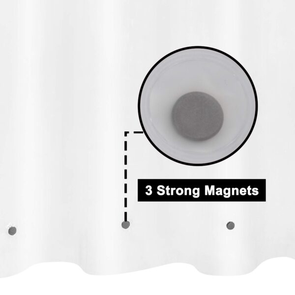 Barossa Design Frosted Stall Shower Curtain Liner with 3 Magnets - 36" x 72", Waterproof PEVA Shower Liner for Small Bathroom Stall, PVC Free, Metal Grommets - Frost, 36X72 - Image 2