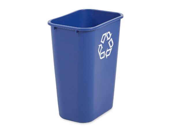 Rubbermaid Commercial Products Deskside Recycling Can, 10.25-Gallon/41-Quart, Blue Recycling Symbol, Plastic, for Bedroom/Bathroom/Office/Under Desk/Sink - Image 3