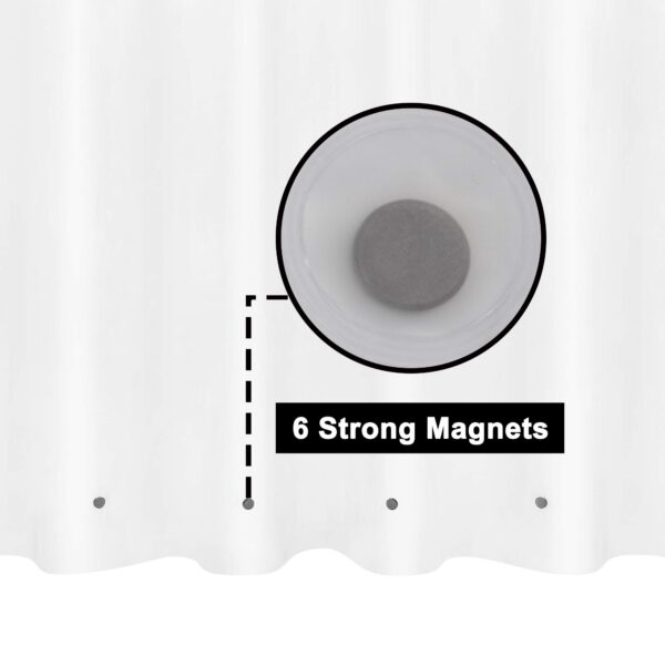 Barossa Design Long Shower Curtain Liner with 6 Magnets - 72" x 78", Waterproof PEVA Shower Liner for Bath Tub, PVC Free, Metal Grommets - Frost, 72x78 - Image 2