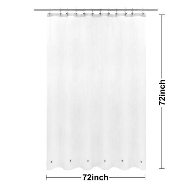 Barossa Design Frosted Shower Curtain Liner with 6 Magnets - Waterproof PEVA Shower Liner for Bath Tub, 72" x 72" Standard Size, PVC Free, Metal Grommets - Frost, 72x72 - Image 4