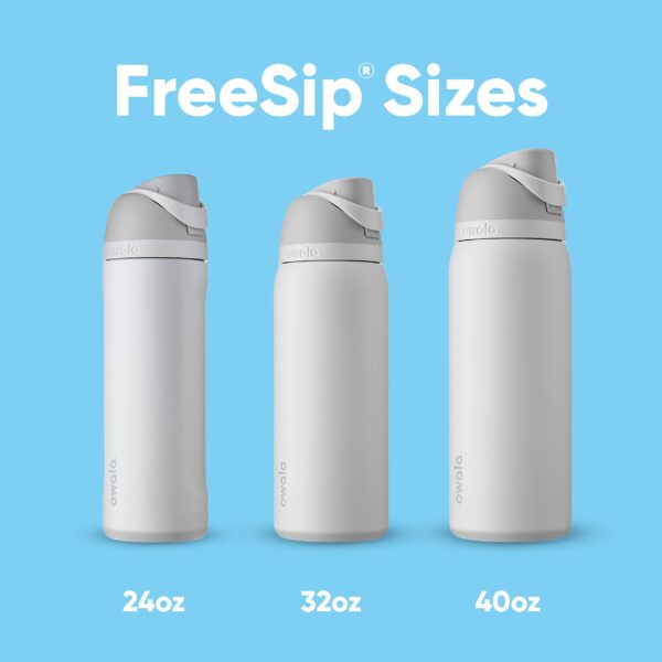 Owala FreeSip Insulated Stainless Steel Water Bottle with Straw, BPA-Free Sports Water Bottle, Great for Travel, 40 Oz, Shy Marshmallow - Image 5