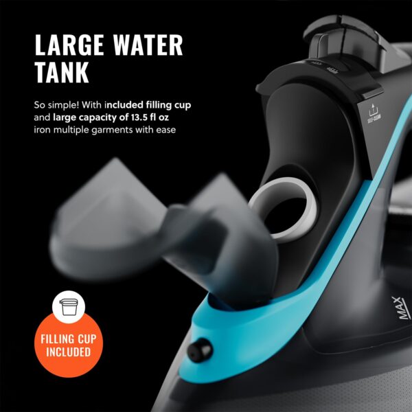 Pursteam SteamBurst+ 1750W Steam Iron, Ceramic Soleplate, Adjustable Steam, Burst of Steam, Self-Clean, Anti-Calc, Anti-Drip, Powerful & Long-Lasting Steam for All Fabrics - Image 9
