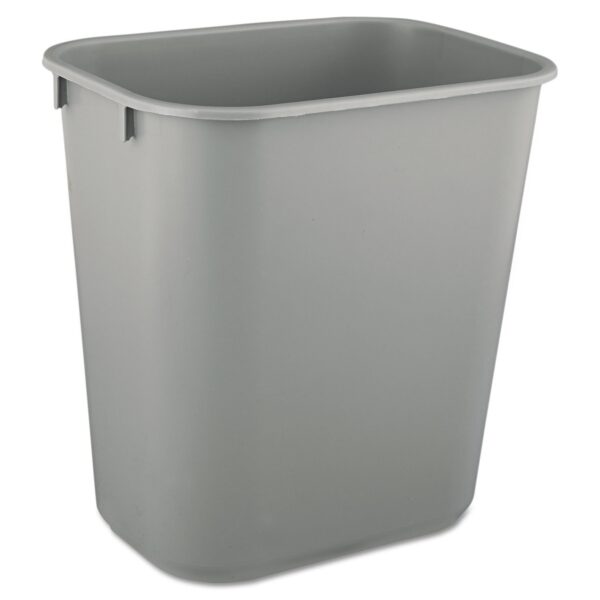 Rubbermaid Commercial Products Deskside Wastebasket/Trash Can, 3.25-Gallon/13-Quart, Gray, Plastic, for Bedroom/Bathroom/Office, Fits Under Desk/Sink/Cabinet