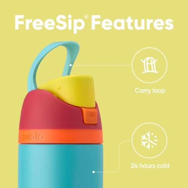 Owala FreeSip Insulated Stainless Steel Water Bottle with Straw, BPA-Free Sports Water Bottle, Great for Travel, 24 Oz, Summer Sweetness - Image 4
