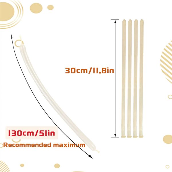 ZBYDNG 260 Balloons Clear, Thickening Long Balloons for Tying Arch, Twisting Latex Animals Magic Modeling Skinny Birthday Balloon for Kid‘s Party Wedding Decoartion Supply 100pcs - Image 3