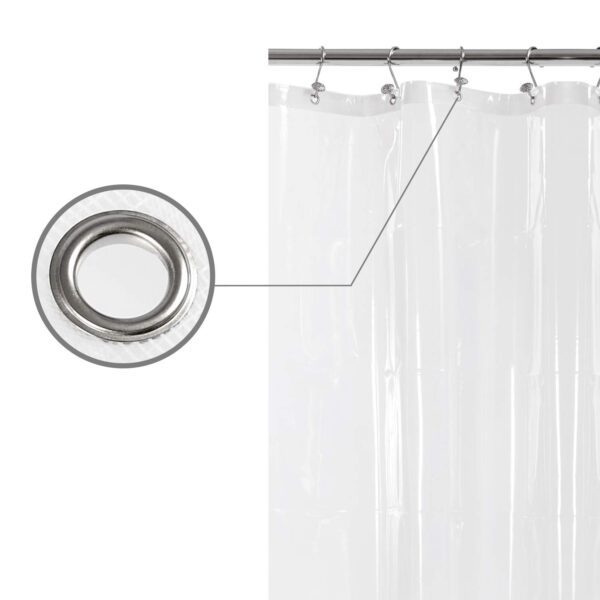 Shower Curtain Liner with 6 Magnets - Heavy Duty PEVA Plastic Shower Curtain for Bathroom, Waterproof Vinyl & See Through Bath Liner, Metal Grommets - Clear, 72x72 - Image 9