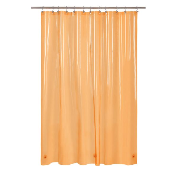 Barossa Design Extra Long Shower Curtain Liner with 3 Magnets - 72" x 84" XL, Waterproof PEVA Lightweight Shower Liner for Bathroom, PVC Free, Metal Grommets - Clear Orange, 72x84 - Image 8