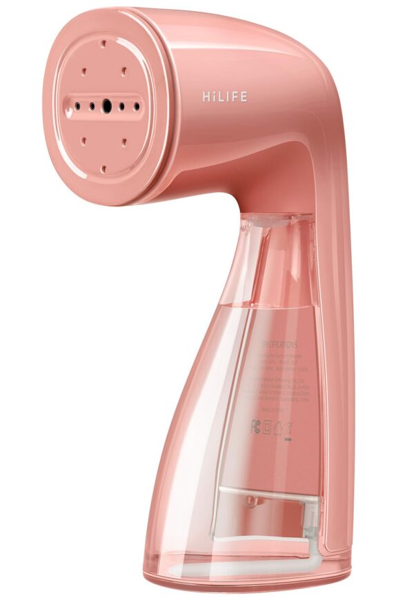 HiLIFE Steamer for Clothes, 1100W Clothes Steamer, Fast Wrinkle Removal with Large 300ml Tank, Ideal for All Fabrics, Easy to Use, Compact and Portable Travel Garment Steamer-Pink
