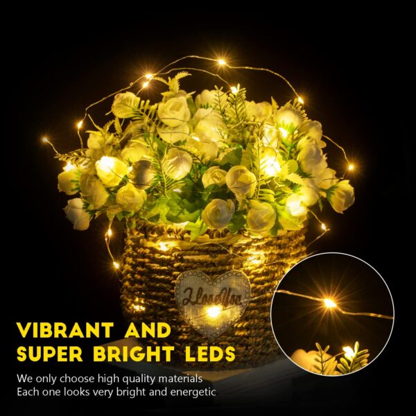 Brightown 24 Pack Fairy Lights Battery Operated - 7Ft 20 Led Mini String Lights Silver Wire Waterproof Firefly Starry DIY Lights for Bedroom Patio Wedding Party Christmas Decor (Warm White) - Image 2