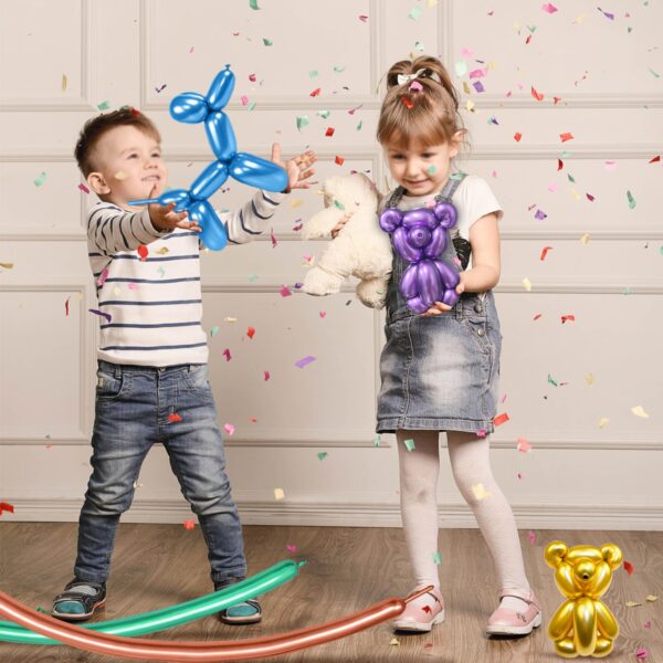 ZBYDNG Metallic Multi Long Balloons Premium 260 Twisting Animals Magic Balloons for Birthday Kids Wedding Party Supply 100pcs - Image 7