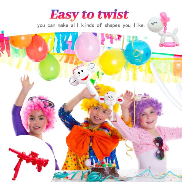 ZBYDNG Red Long Balloons Premium 260 Twisting Balloons Animals Magic for Birthday Kids Wedding Party Supply 100pcs - Image 7