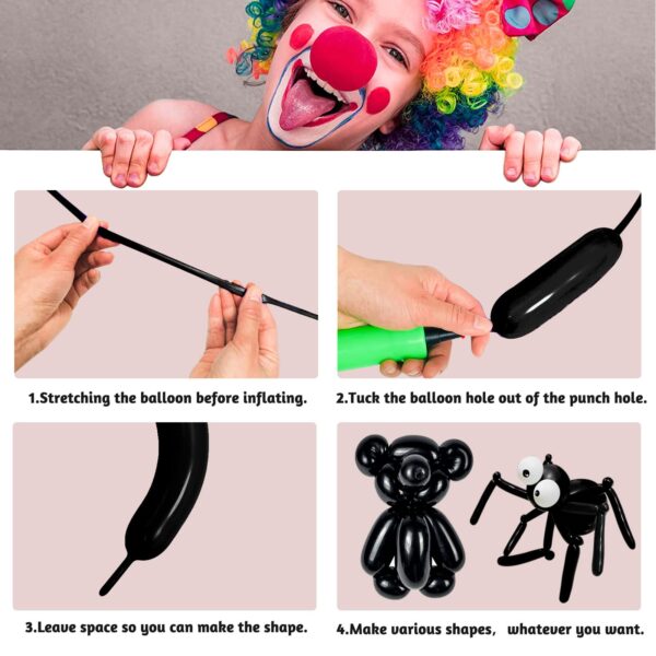 ZBYDNG Black Long Balloons Premium 260 Twisting Balloons Animals Magic for Birthday Kids Wedding Party Supply 100pcs - Image 5