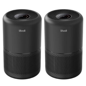 LEVOIT Air Purifier for Home Allergies Pets in Bedroom, Covers Up to 1073 ft² by 56W High Torque Motor, AHAM VERIFIDE, 3-in-1 Filter, HEPA Sleep Mode, Remove Dust Smoke Odor, Core300-P, Black, 2 Pack