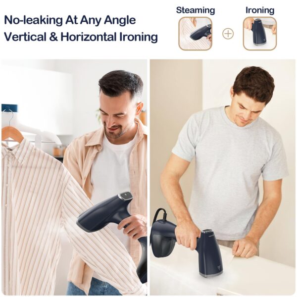 BEAUTURAL Handheld Garment Steamer for Clothes, Handheld steamer with Foldable Design, Easy to Remove Wrinkles, 1500W, 25-Second Fast Heat up, 2 Steam Level Setting with Continuous Steaming - Image 6