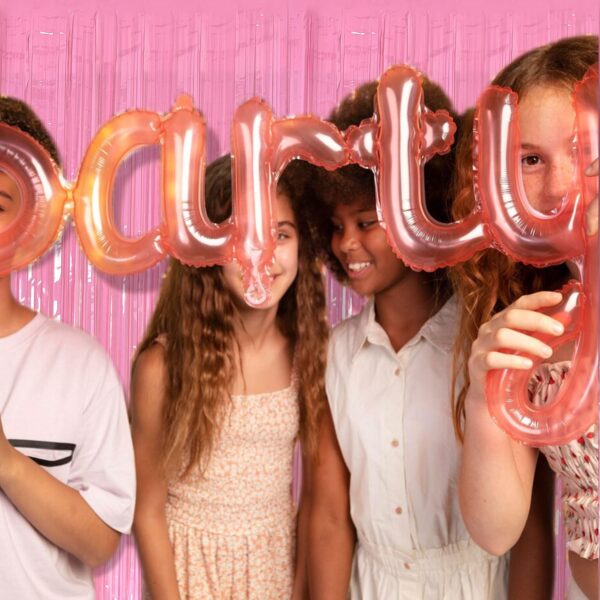 20 Pack Foil Curtain Pink Backdrop Streamers Metallic Tinsel Fringe Curtains Photo Booth Props for Birthday Wedding Engagement Bachelorette Christmas Holiday Celebration Party Decorations - Image 3