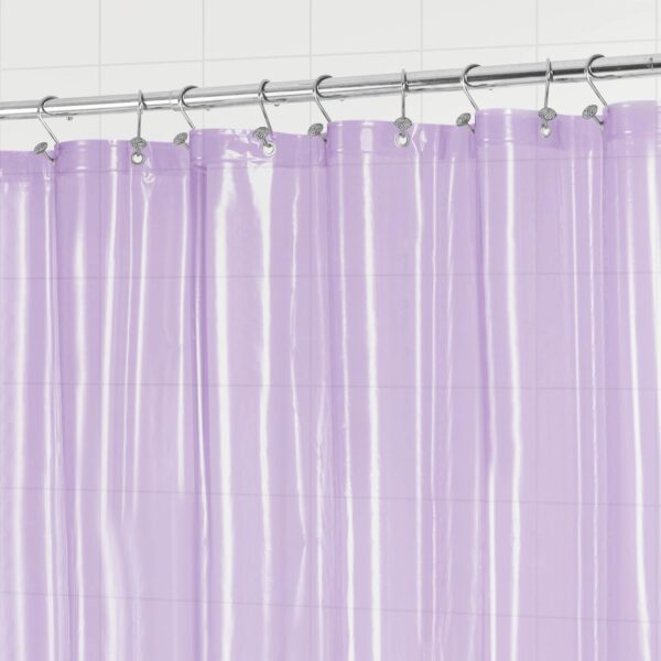 Barossa Design Clear Lavender Long Shower Curtain Liner 78" Height - 3 Magnets & Waterproof Lightweight PEVA Shower Liner for Bath Tub, PVC Free, Metal Grommets, Clear Lavender, 72x78 - Image 4