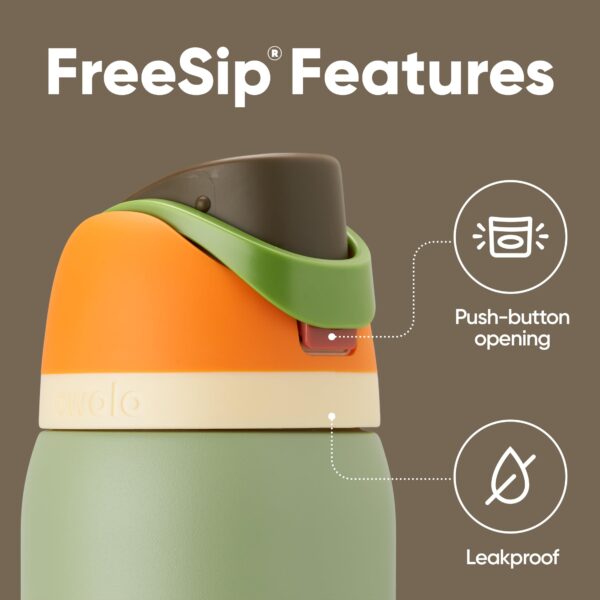 Owala FreeSip Insulated Stainless Steel Water Bottle with Straw, BPA-Free Sports Water Bottle, Great for Travel, 32 Oz, Camo Cool - Image 3