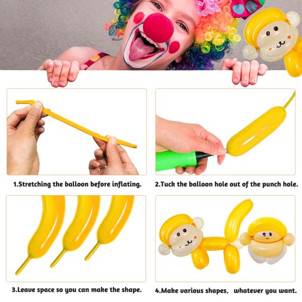 ZBYDNG Yellow 260 Long Skinny Twisting Animal Balloons, Rainbow Balloons for Animal Shapes Carnival Festival Party Supplies 100pcs - Image 5