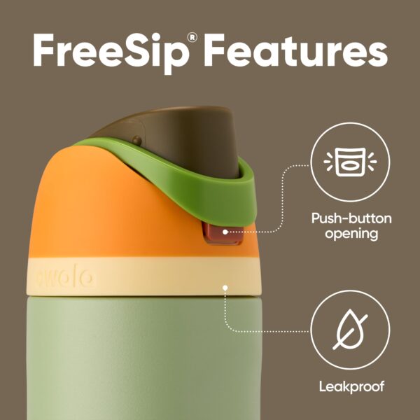 Owala FreeSip Insulated Stainless Steel Water Bottle with Straw, BPA-Free Sports Water Bottle, Great for Travel, 24 Oz, Camo Cool - Image 3