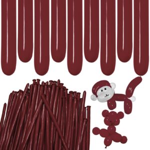 ZBYDNG Burgundy Long Balloons Premium 260 Twisting Balloons Animals Magic for Birthday Kids Wedding Party Supply 100pcs