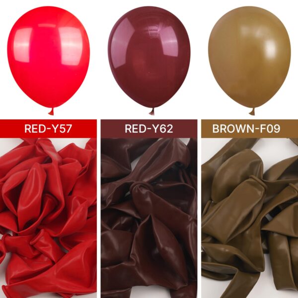 PartyWoo Retro Red Balloons, 50 pcs 12 Inch Burgundy Balloons, Maroon Balloons for Balloon Garland Arch as Party Decorations, Birthday Decorations, Wedding Decorations, Baby Shower Decorations - Image 3