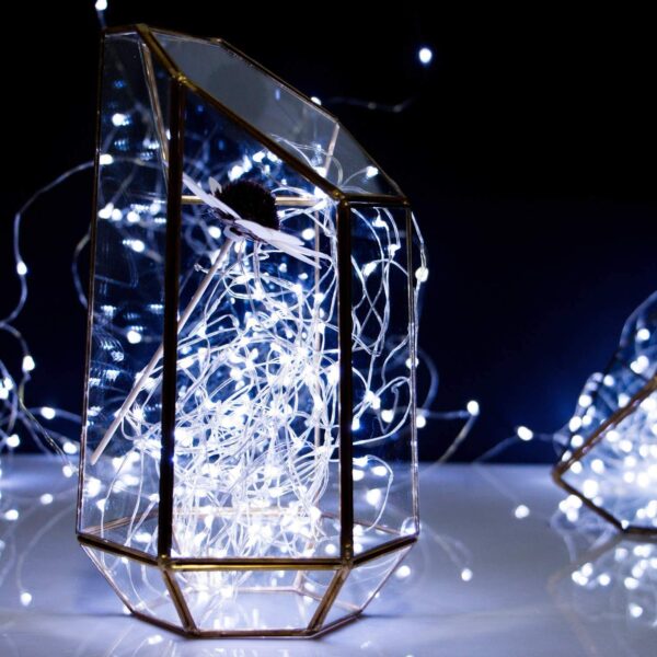 Brightown 12 Pack Led Fairy Lights Battery Operated String Lights Waterproof Silver Wire 7 Feet 20 Led Firefly Starry Moon Lights for DIY Wedding Party Bedroom Patio Christmas (12 Pack, White) - Image 2