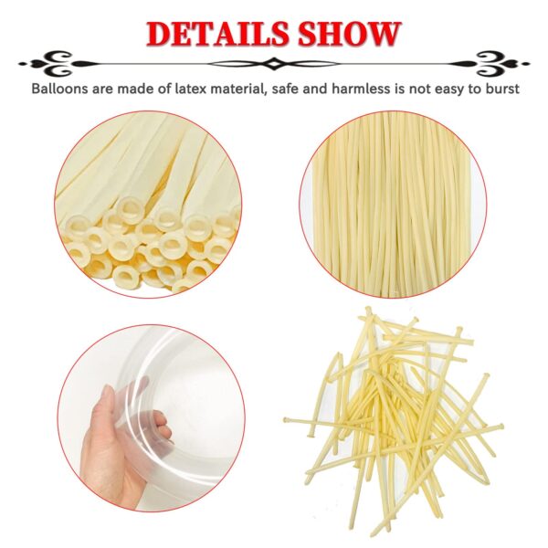 ZBYDNG 260 Balloons Clear, Thickening Long Balloons for Tying Arch, Twisting Latex Animals Magic Modeling Skinny Birthday Balloon for Kid‘s Party Wedding Decoartion Supply 100pcs - Image 2