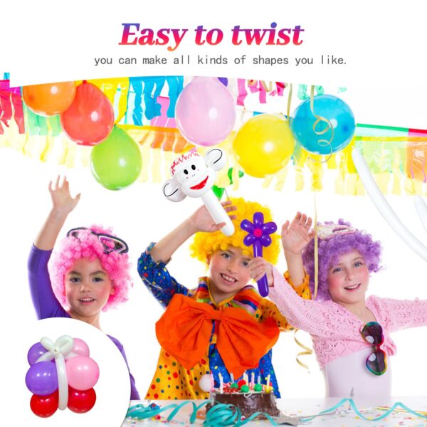 ZBYDNG Purple 260 Long Skinny Twisting Animal Balloons, Rainbow Balloons for Animal Shapes Carnival Festival Party Supplies 100pcs - Image 6