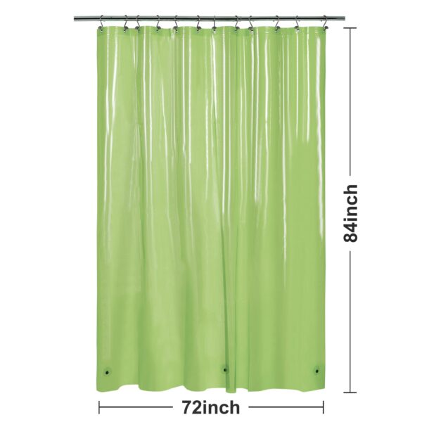 Barossa Design Extra Long Shower Curtain Liner with 3 Magnets - 72" x 84" XL, Waterproof PEVA Lightweight Shower Liner for Bathroom, PVC Free, Metal Grommets - Clear Green, 72x84 - Image 7