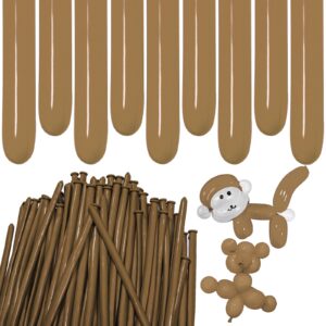 ZBYDNG Coffee Brown Long Balloons Premium 260 Twisting Animals Magic Balloons for Birthday Kids Wedding Party Supply 100pcs