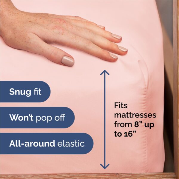 King Size 4 Piece Sheet Set - Comfy Breathable & Cooling Bed Sheets Set - Hotel Luxury Bedding for Women, Men, Kids, Teens, Boys & Girls - Deep Pockets, Ultra-Soft, Wrinkle Free - Oeko-Tex - Baby Pink - Image 3