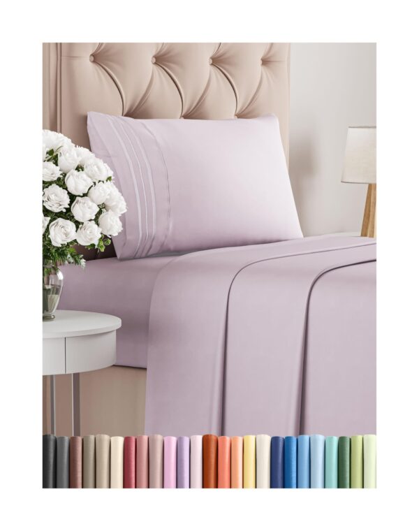 Twin XL Size 3 Piece Sheet Set - Comfy Breathable & Cooling Bed Sheets Set - Hotel Luxury Bedding for Women, Men, Kids, Teens, Boys & Girls - Deep Pockets and Wrinkle Free - Oeko-Tex - Light Lavender