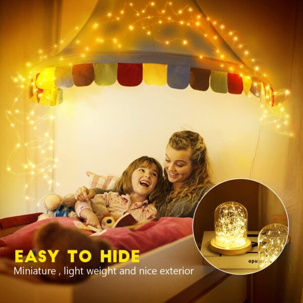 Brightown 24 Pack Fairy Lights Battery Operated - 7Ft 20 Led Mini String Lights Silver Wire Waterproof Firefly Starry DIY Lights for Bedroom Patio Wedding Party Christmas Decor (Warm White) - Image 4
