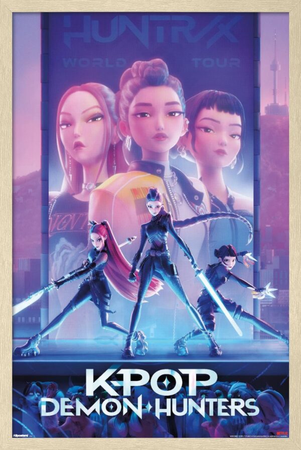 Trends International Netflix KPop Demon Hunters (2025) - One Sheet Wall Poster, 22.4L x 14.7W, Blonde Framed Version