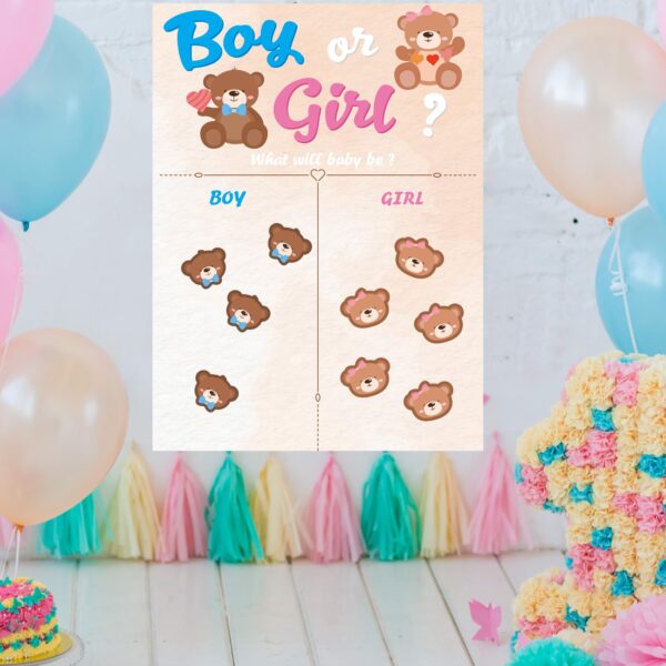 MISS FANTASY Bear Gender Reveal Decorations - Voting Gender Reveal Games Gender Reveal Ideas Gender Reveal Decorations, Baby Gender Reveal Decorations Boy or Girl Gender Reveal Party Decor Supplies - Image 5